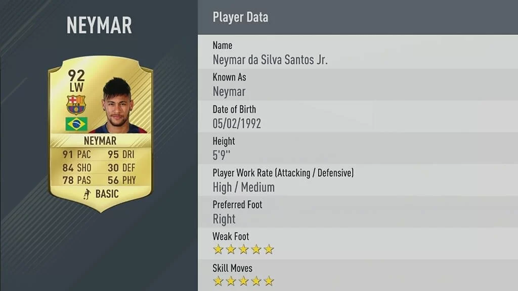 Neymar 5 stelle skill