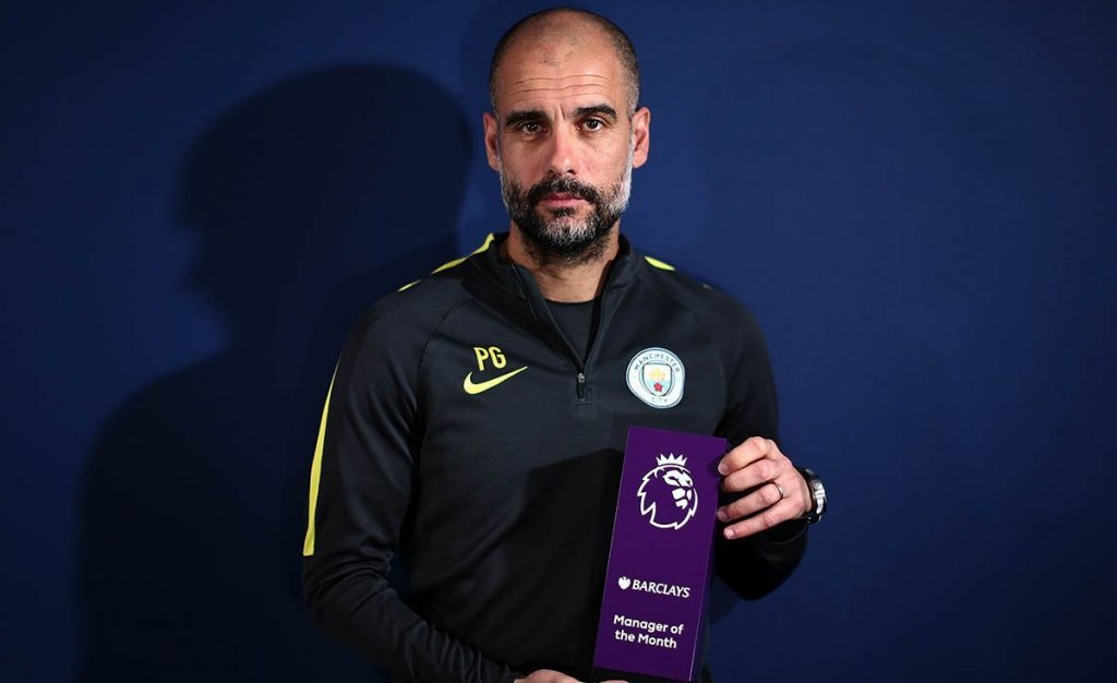 Guardiola Allenatore del mese Premier League