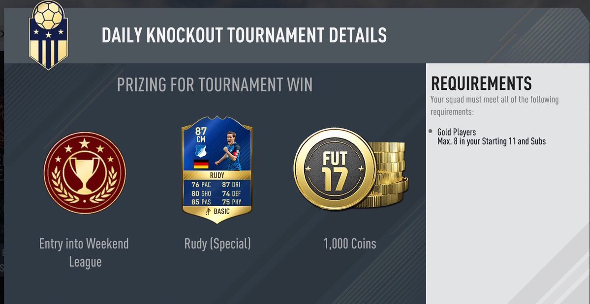 Rudy TOTS Premio Torneo di qualificazione FUT Champions Weekend League