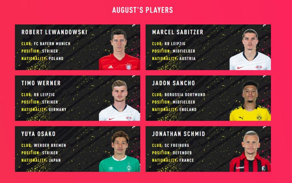 Candidati POTM Bundesliga Agosto