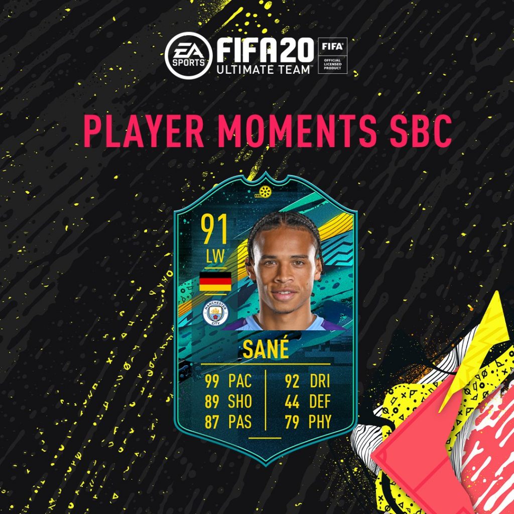 SBC Sanè Momenti Giocatore