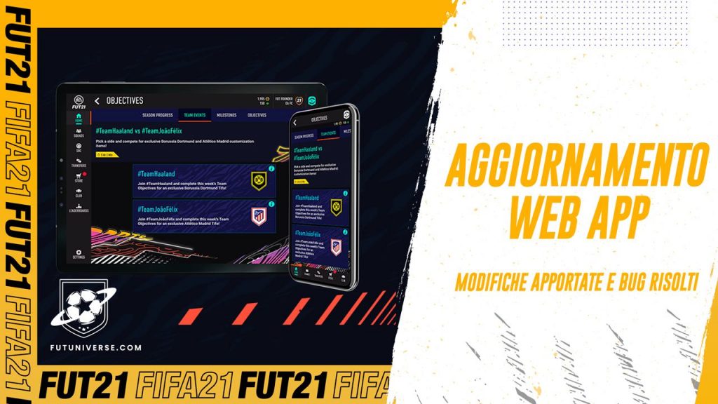 Aggiornamento Web App FIFA 21