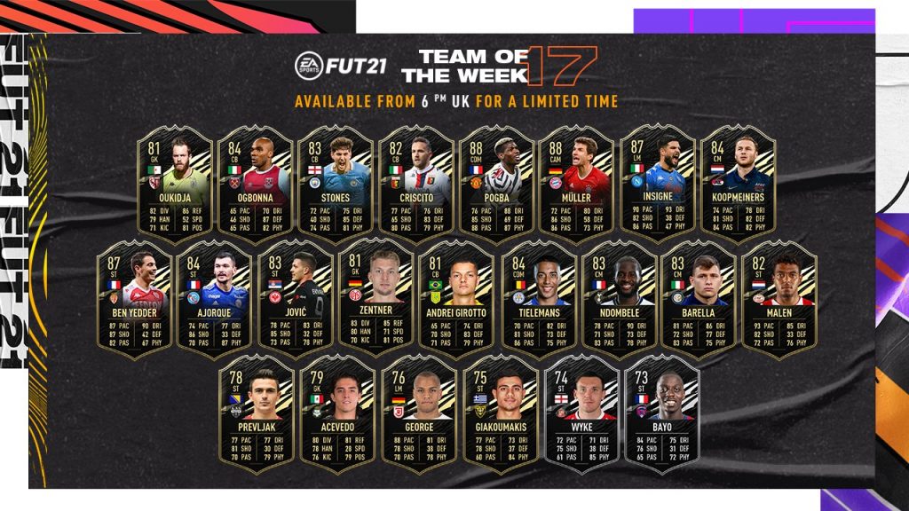 TOTW 17 FIFA 21