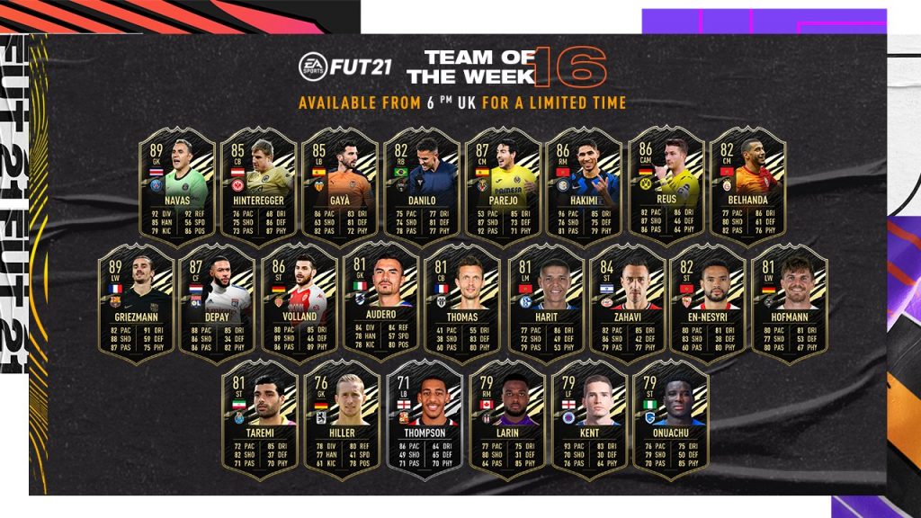 TOTW 16 FIFA 21