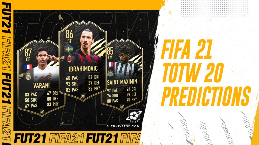 TOTW 20 Predictions FIFA 21