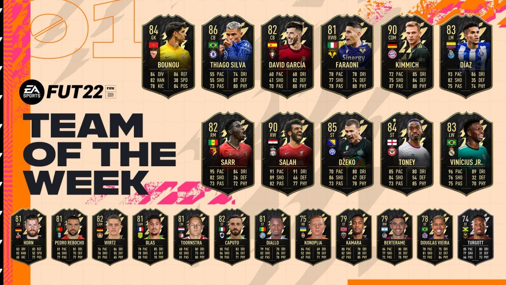 TOTW 1 FIFA 22 Squadra della Settimana