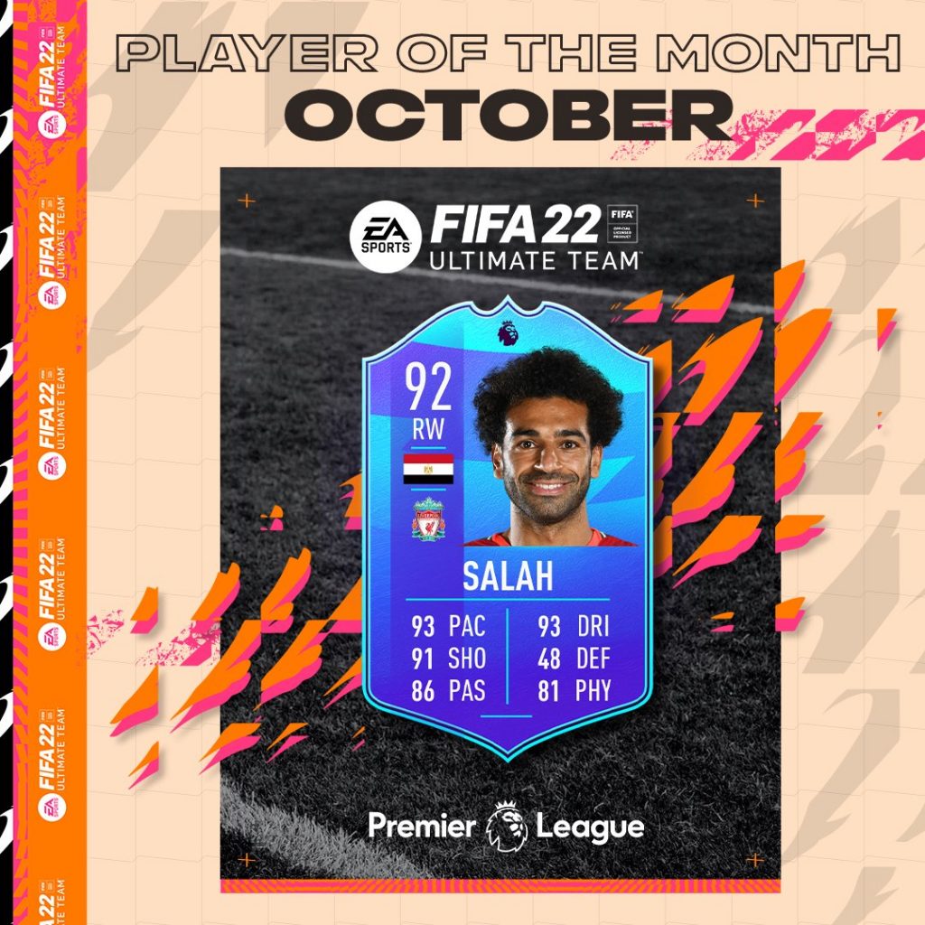 SALAH POTM OTTOBRE PREMIER LEAGUE