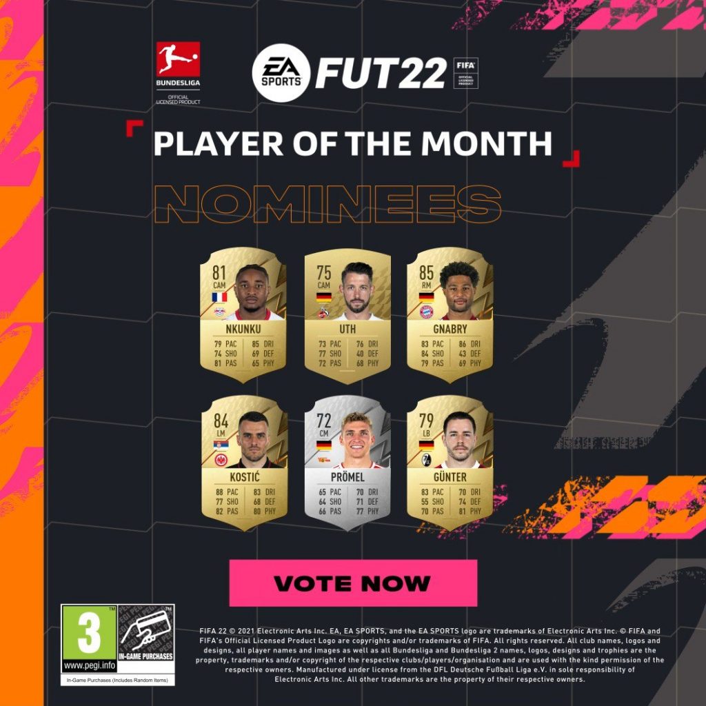 candidati potm aprile bundesliga