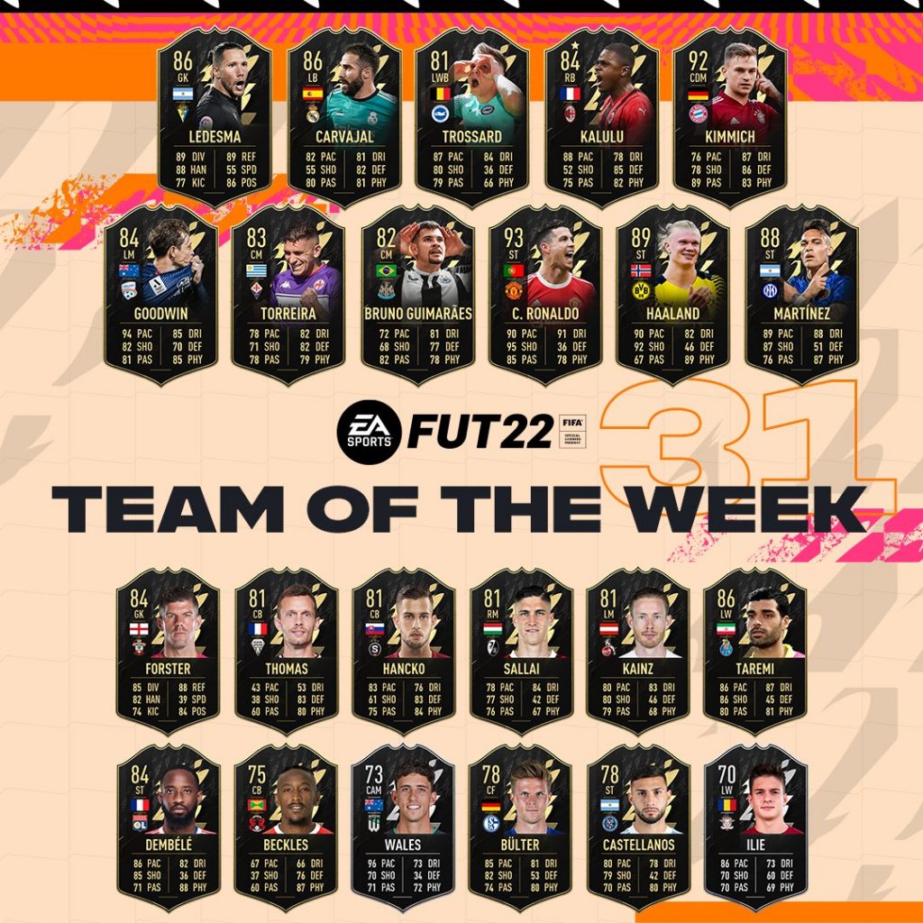 TOTW 31 FIFA 22