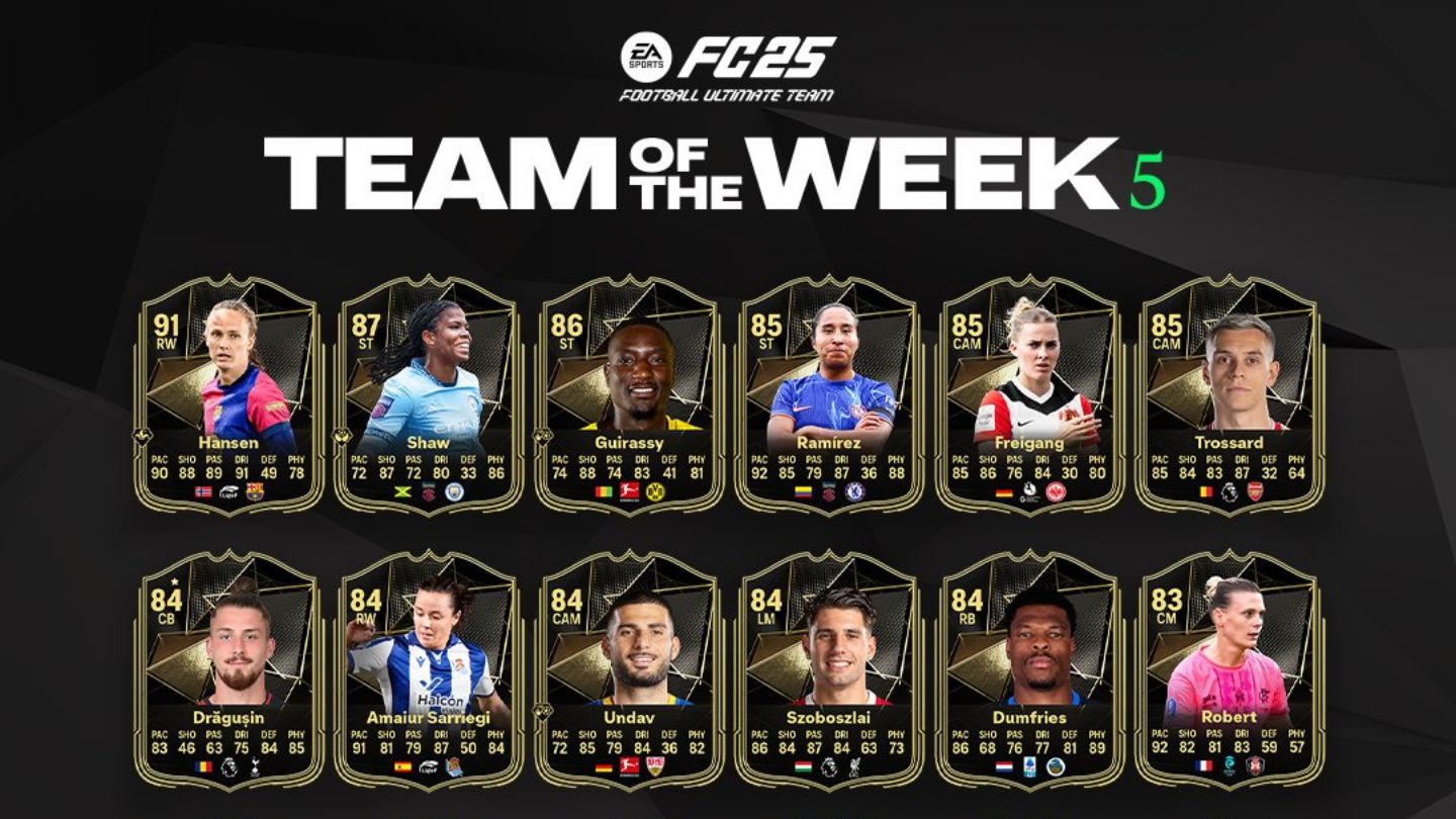 FC 25, disponibile il TOTW 5 con i migliori calciatori della settimana