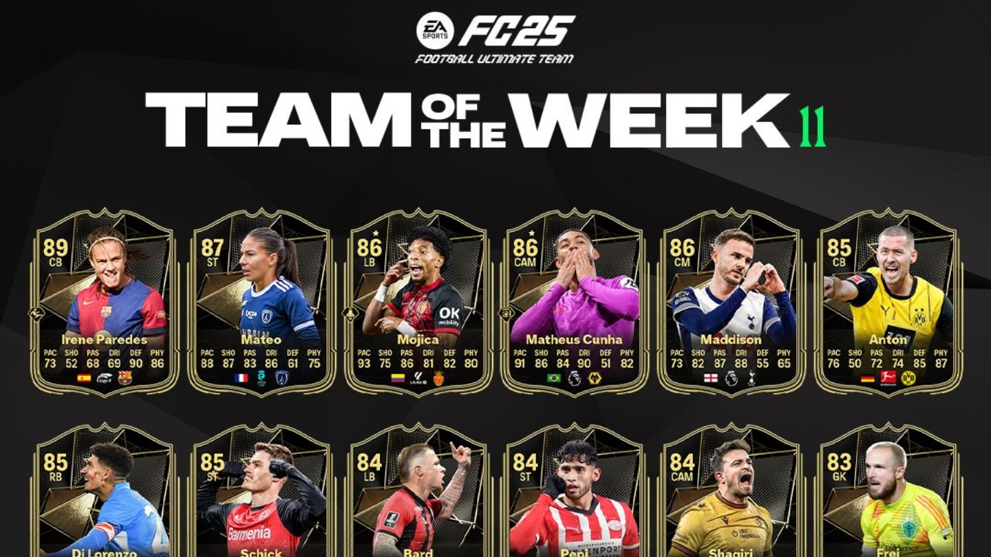 FC 25, Il TOTW 11 è uscito insieme a un Best of