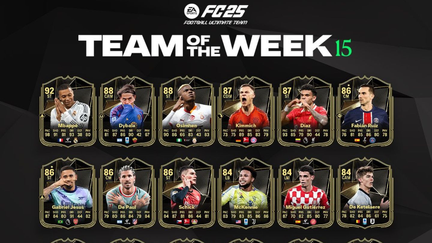 FC 25, nel TOTW 15 c’è Mbappe