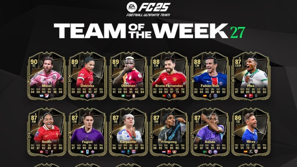 FC 25, Tutti i giocatori del TOTW 27